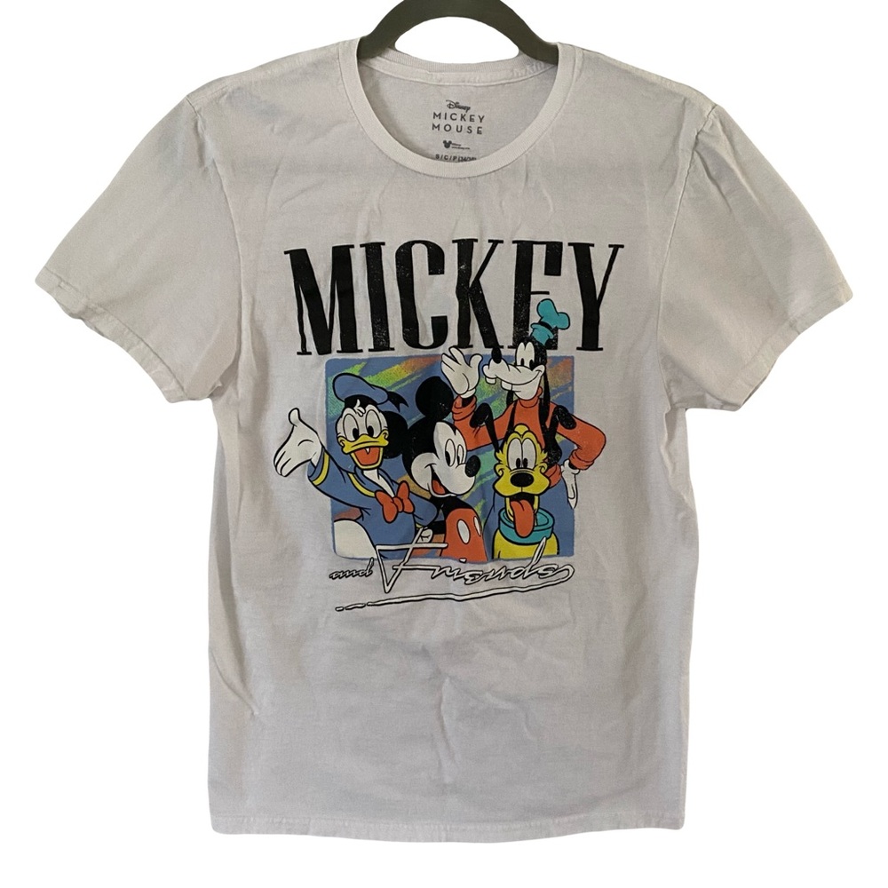 Disney Mickey Mouse & Friends Vintage Inspired White Graphic T-Shirt Small